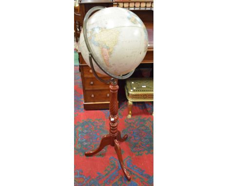 A George F Cram Company classic globe, on stand