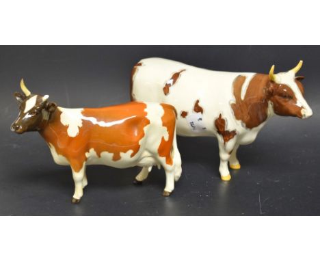 A Beswick Ayrshire bull, CH Whitehill Mandate, designed by Colin Melbourne, gloss, model No. 1454B, 14cm high, issued 1957-19