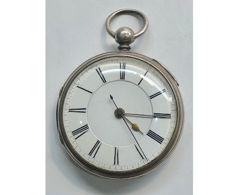 Antique silver centre second chronograph pocket watch the watch winds and ticks overall clean watch no warranty given measure