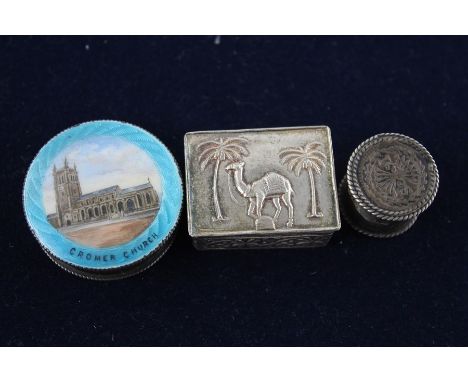 3 x Vintage 800 and 925 silver Pill Boxes Inc Guilloche enamel 41g item without visible stamp, have been XRF tested to confir