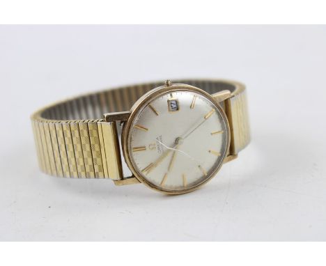 Vintage gents Omega 9ct gold dennison cased wristwatch, automatic, Item is in vintage condition signs of age and wear needs n