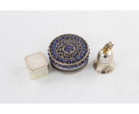 3 x Assorted vintage stamped 925 silver pill/ trinket boxes (69g)