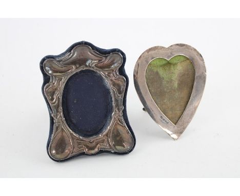 Vintage hallmarked 925 silver photograph frames inc heart design, embossed Heart - 11cm(h) x 8cm(w) Other - 12.5cm(h) x 8.5cm