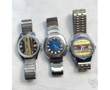 3 vintage gents wristwatch includes citron ,Ruby ,edox 