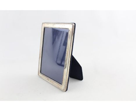 Vintage hallmarked 1995 London Sterling Silver photograph frame with raised beaded edge, Maker - GKCK - Unidentifiable Approx