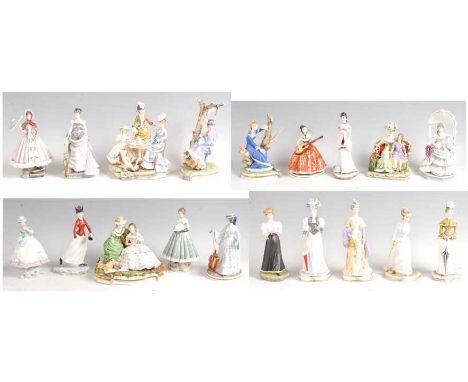 A collection of Royal Worcester porcelain figurines from the Victorian Series, modelled by Ruth van Ruyckevelt, comprising; R