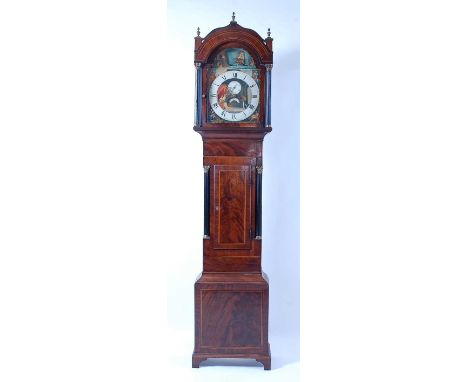 William Bullock of Bradford - an early 19th century mahogany longcase clock, having a painted 13" arch dial, with rocking shi