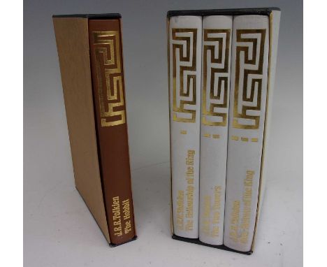 TOLKIEN, J.R.R. The Hobbit. Folio Society, 1976 Deluxe Edition. Presented in quarter leather, cloth boards with gilt decorati