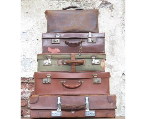 VARIOUS VINTAGE SUITCASES, TRAVEL TRUNKS AND DOCTOR'S BAG