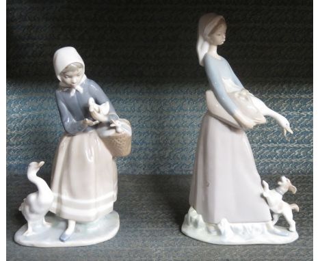 TWO GLAZED CERAMIC LLADRO FIGURE GROUPS