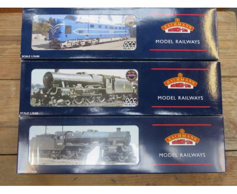 THREE MODERN BLUE BOX BACHMANN LOCOMOTIVES, UNTESTED 