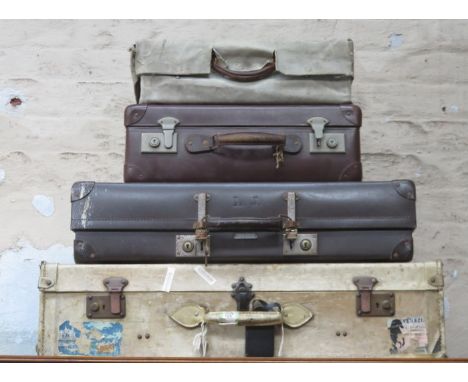 VARIOUS VINTAGE SUITCASES AND TRAVEL TRUNK 