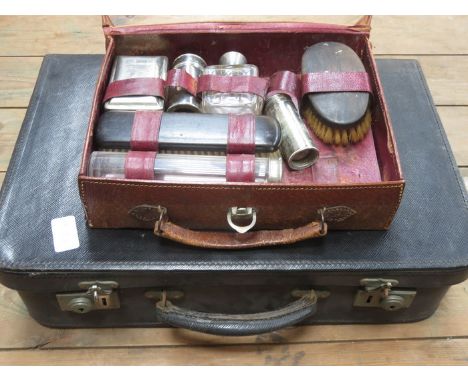 TWO VINTAGE PART VANITY CASES 
