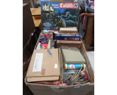 VINTAGE BOARD GAMES AND OTHER TOYS, ETC, AND ALSO TRAIN TRACK, SCALEXTRIC, ETC. 