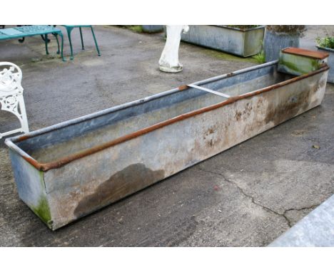 A galvanised trough/planter. H41cm x W300cm x D48cm