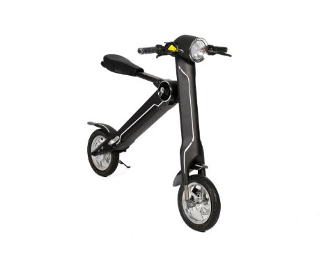 An Evolution Transporter etsmart high quality foldable / portable black electric scooter. Aluminium frame with built in 40V S