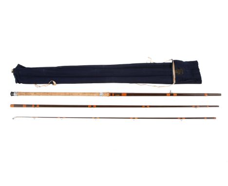 A Hardy 3-piece 4m glass fibre match fishing rod. In a cloth bag. 