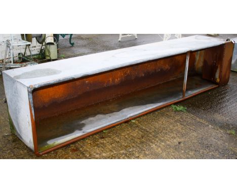 A large galvanised trough/planter. H62cm x W300cm x D65cm