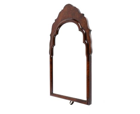 A burr wood easel back dressing table mirror. Having a shaped top, H56.5cm