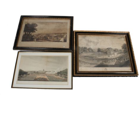 Three 19th century military theme prints. 'Ceremony of the Deum', printed by R Bowyer, London 1815, 'Dinner Given to the Kent