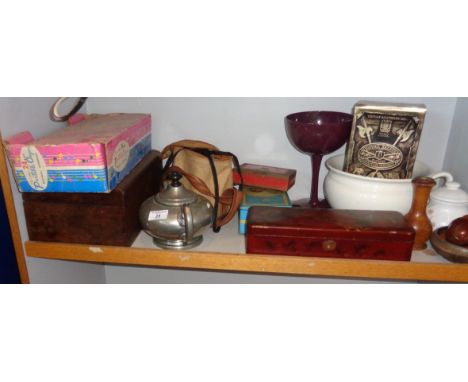 Shelf of assorted items