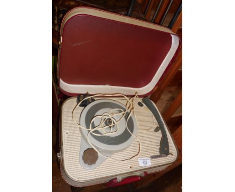 A Fidelity portable record player in vinyl suitcase