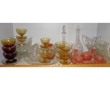 Shelf of assorted glassware