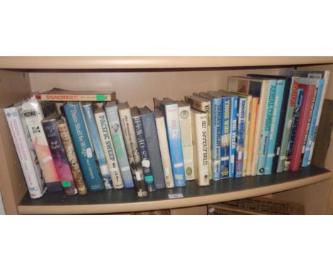 Shelf of books on RAF and USAF WW2 aerial combat and pilots