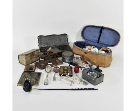 A set of 19th century postal scales, together with a toddy ladle, silver, metalwares and miscellaneous