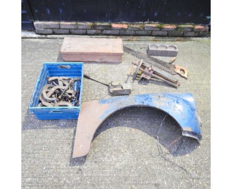 A collection of G clamps and workshop tools