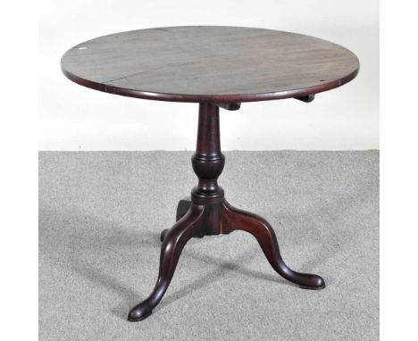 A 19th century mahogany occasional table, on a tripod base86d x 72h cmOverall condition is usable, has a repaired section to 