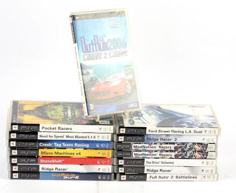 PlayStation Portable (PSP) Arcade Racing bundle [15] Includes: Ridge Racer (x2), Ridge Racer 2, ModNation Racers (x2), Micro 
