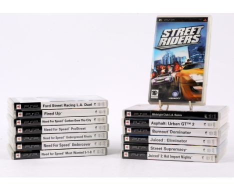 PlayStation Portable (PSP) Street Racing bundle [14] (PAL) Includes: Juiced: Eliminator, Juiced 2: Hot Import Nights, Asphalt