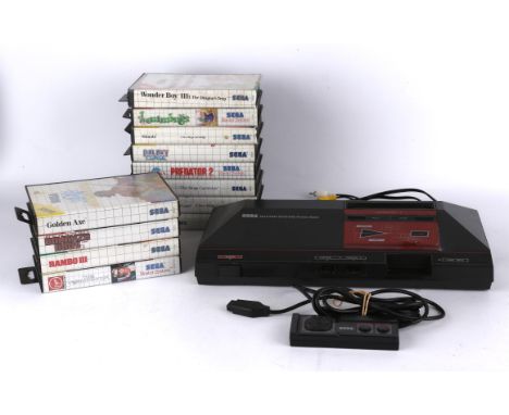 SEGA Master System/Power Base Console (loose) with 1 official controller and 12 boxed games (PAL) Games include: Galaxy Force