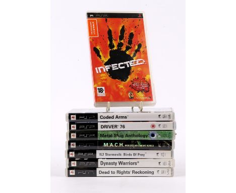 PlayStation Portable (PSP) Action Variety bundle [8] (PAL) Includes: M.A.C.H., Metal Slug Anthology, Driver 76, Coded Arms, D