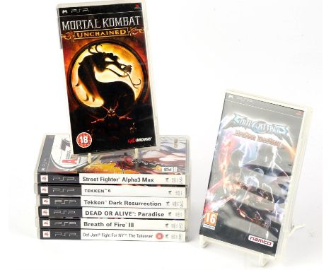 PlayStation Portable (PSP) Fighting bundle [8] (PAL) Includes: Soul Calibur: Broken Destiny [repro cover], Street Fighter Alp