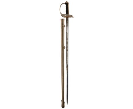 A CLEAN EIIR RIFLE OFFICER'S SWORD BY WILKINSON, 82cm clean and bright blade with matt grey ground, etched with maker's panel