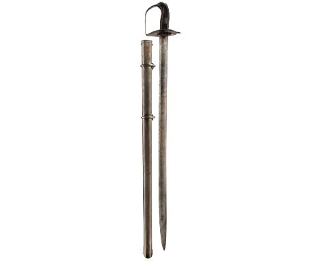 A 1796 PATTERN HEAVY CAVALRY TOOPER'S SWORD BY OSBORN, 85.5cm blade with spear point, stamped with a crown over 11 and marked