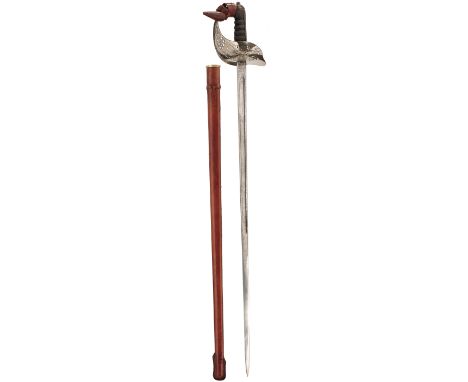 AN 1897 PATTERN INFANTRY OFFICER'S PRESENTATION SWORD BY WILKINSON, 82.5cm blade etched with scrolling foliage, crowned Royal