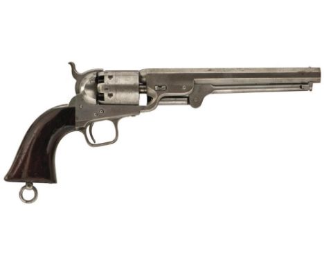 A .36 CALIBRE SIX-SHOT PERCUSSION LONDON COLT NAVY REVOLVER, 7.5inch sighted octagonal barrel stamped with the manufacturer's