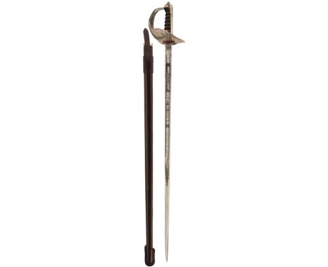 A GVR UNIVERSITY OF MANCHESTER PRESENTATION 1897 PATTERN INFANTRY OFFICER'S SWORD BY WILKINSON, 81.5cm clean blade etched wit