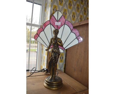 Art Deco Style Leaded Glass Lamp 