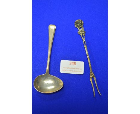 Hallmarked Sterling Silver Spoon plus Continental 800 Pickle Fork 