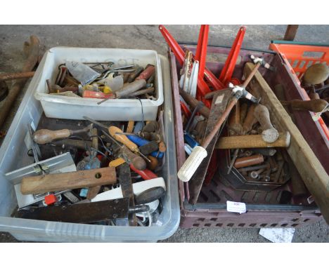 Two Crates of Miscellaneous Small Tools, Bolts, etc. 