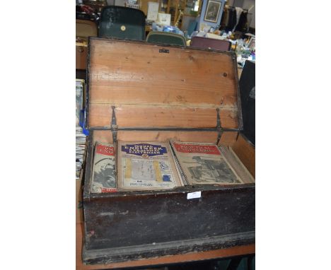 Victorian Pine Trunk Containing Practical Engineering Magazines 