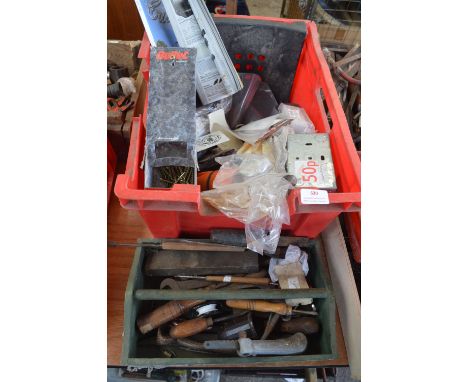 Tub and a Tool Tidy of Tools, Screws, etc. 