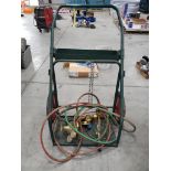 Acetylene Torch Cart w/ Twin Line Hose, Torch Head, & Gauges