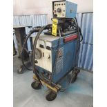 Miller Arc Welder w/ Wire Feeder, Head, Leads, Ground On Metal Cart