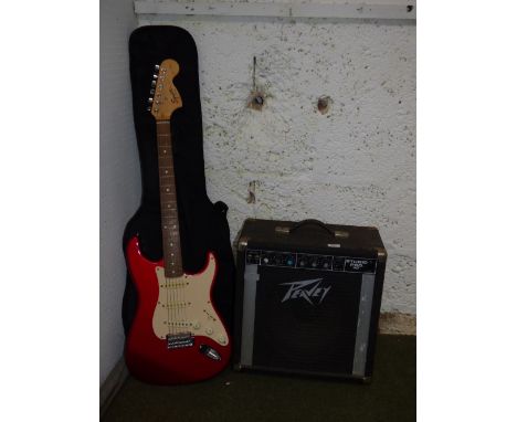 Electric Guitar: Peavey Studio Pro 50 Speaker and a Squire Strat Fender six string electric guitar