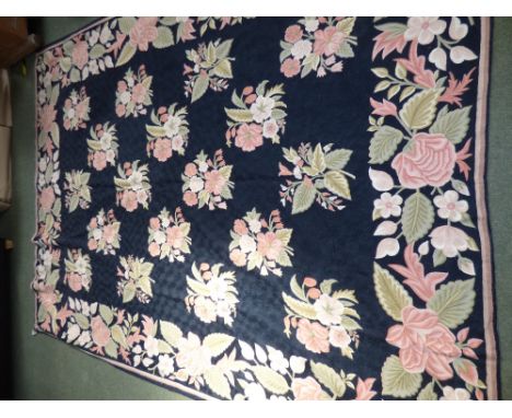 Black ground Aubusson style wall tapestry